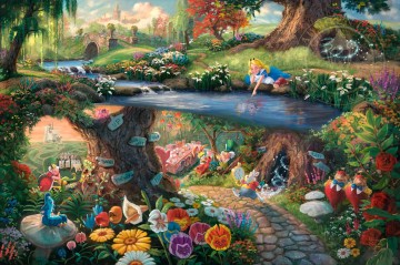 ice floes saine bougival Painting - Disney Alice in Wonderland Thomas Kinkade